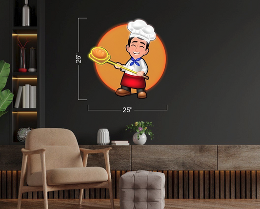 (3 sets) Chips, Chef and Bread LOGO| LED Neon Sign