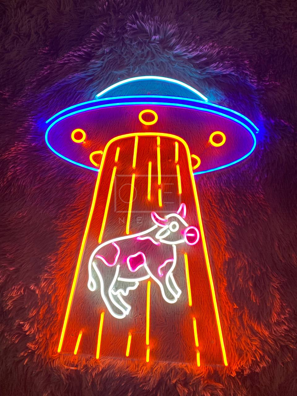 UFO Kidnapping Cow | LED Neon Sign