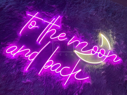 To The Moon And Back | LED Neon Sign