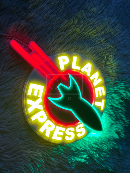 Planet Express | Edge Lit Acrylic Signs