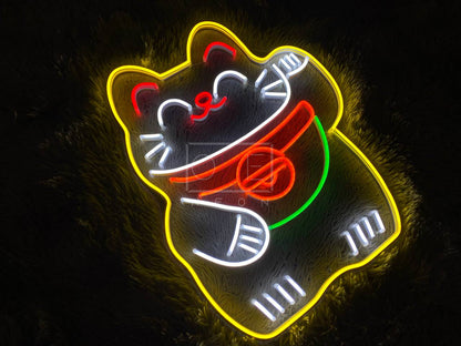 Lucky Cat | LED Neon Sign