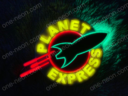 Planet Express | Edge Lit Acrylic Signs