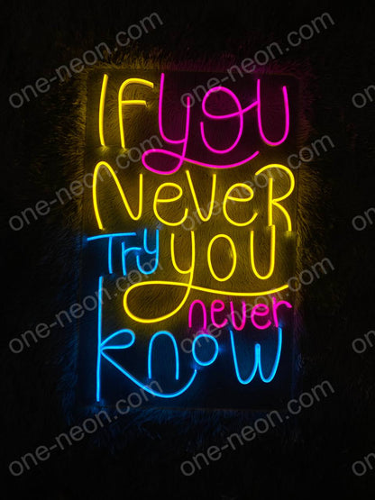 If You Never Try You Never Know | LED Neon Sign