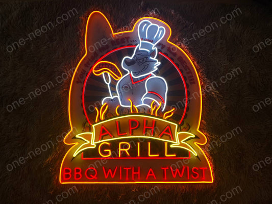 Alpha Grill BBQ With A Twist | LED Neon Sign