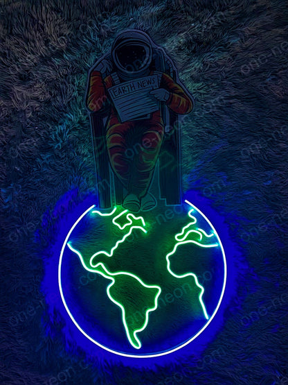 Earth News | Neon Acrylic Artwork