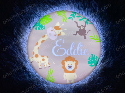 Safari Animals | Edge Lit Acrylic Signs