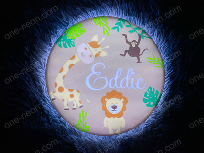 Safari Animals | Edge Lit Acrylic Signs