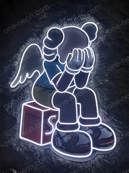 Flying KAWS Supreme | LED Neon Sign (UV Printed)