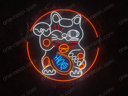 Lucky Cat | LED Neon Sign