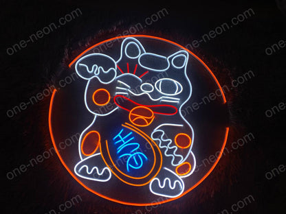 Lucky Cat | LED Neon Sign