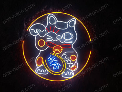 Lucky Cat | LED Neon Sign