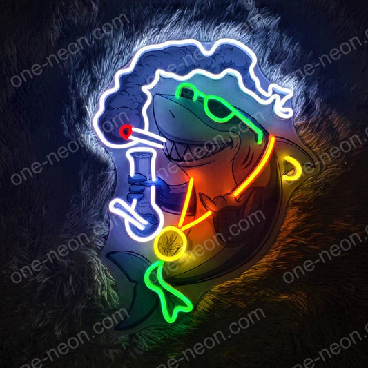 Shark Smoking Weed | LED Neon Sign