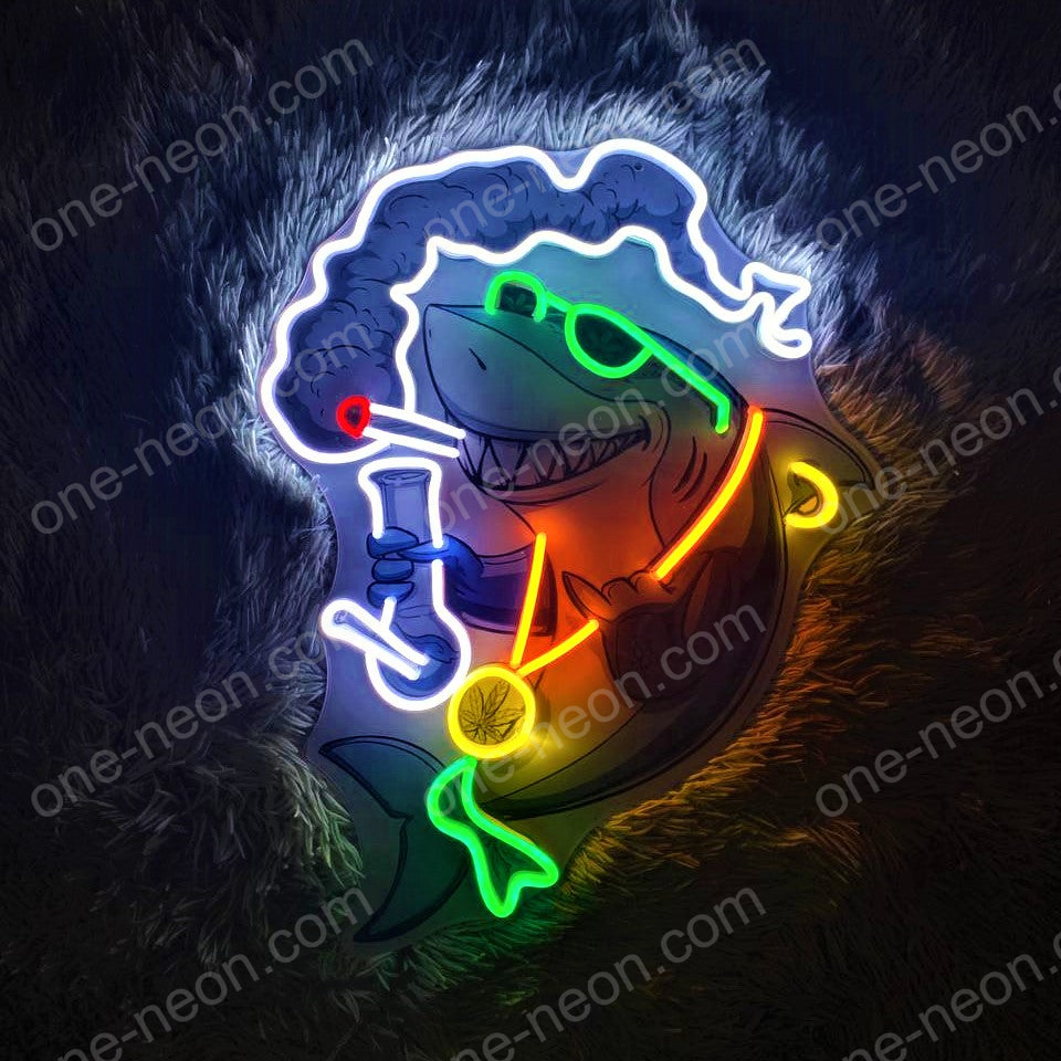 Shark Smoking Weed | LED Neon Sign