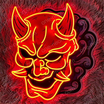 Hannya Mask | Neon Acrylic Artwork