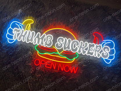 Thumb Suckers Open Now | LED Neon Sign