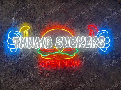 Thumb Suckers Open Now | LED Neon Sign