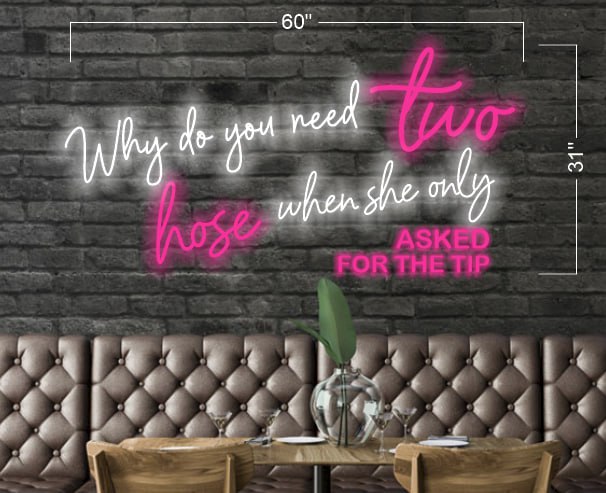 Why Do You Need Two Hose When She Only Asked For The Tip | LED Neon Sign