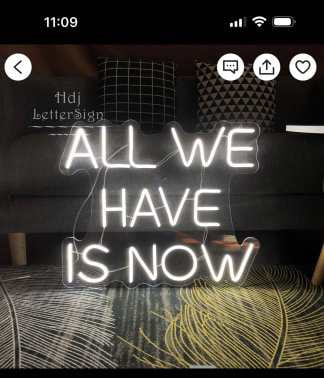 Hello Beautiful - All We Have Is Now | LED Neon Sign & Buddha Table Lamp