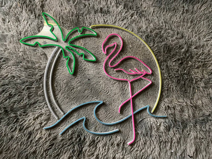 Flamingo Palm Tree | LED Neon Sign