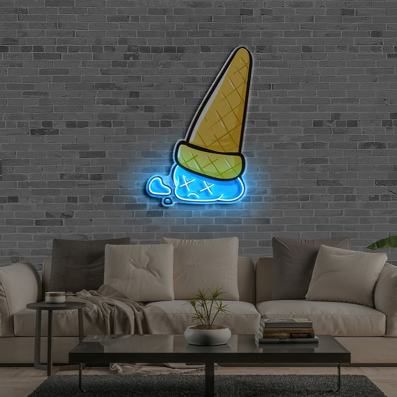 Sadcream Cone V1 | Neon Acrylic Artwork
