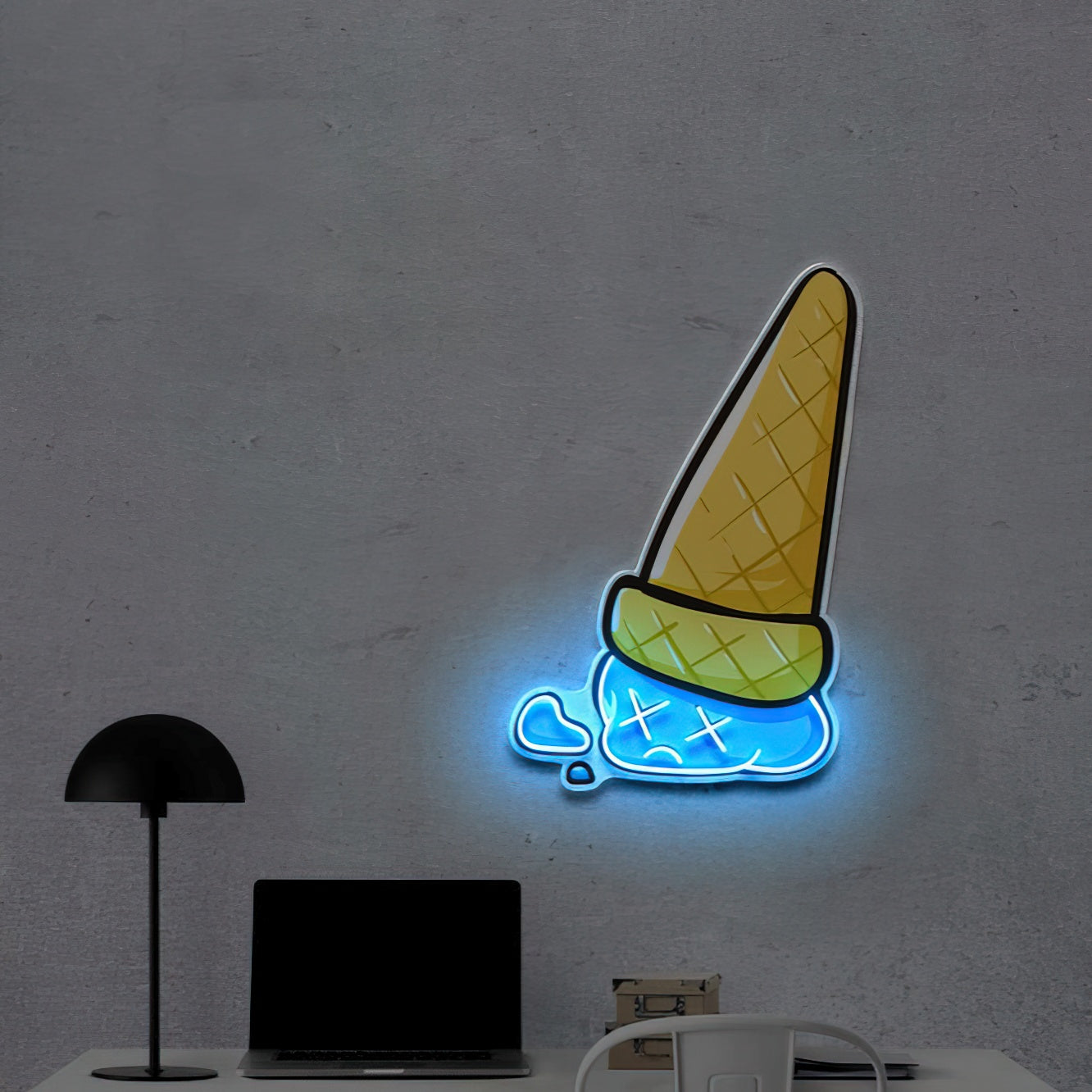 Sadcream Cone V1 | Neon Acrylic Artwork