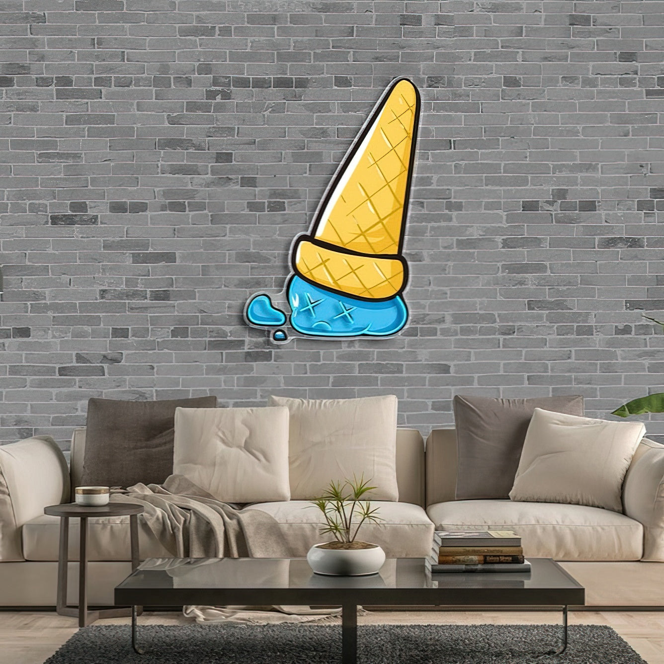 Sadcream Cone V1 | Neon Acrylic Artwork