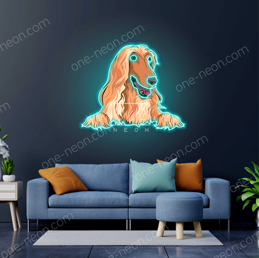 Afghan Hound peeking Ver2 | LED Neon Sign