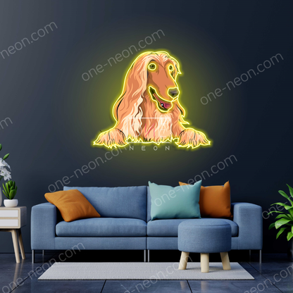 Afghan Hound peeking Ver2 | LED Neon Sign