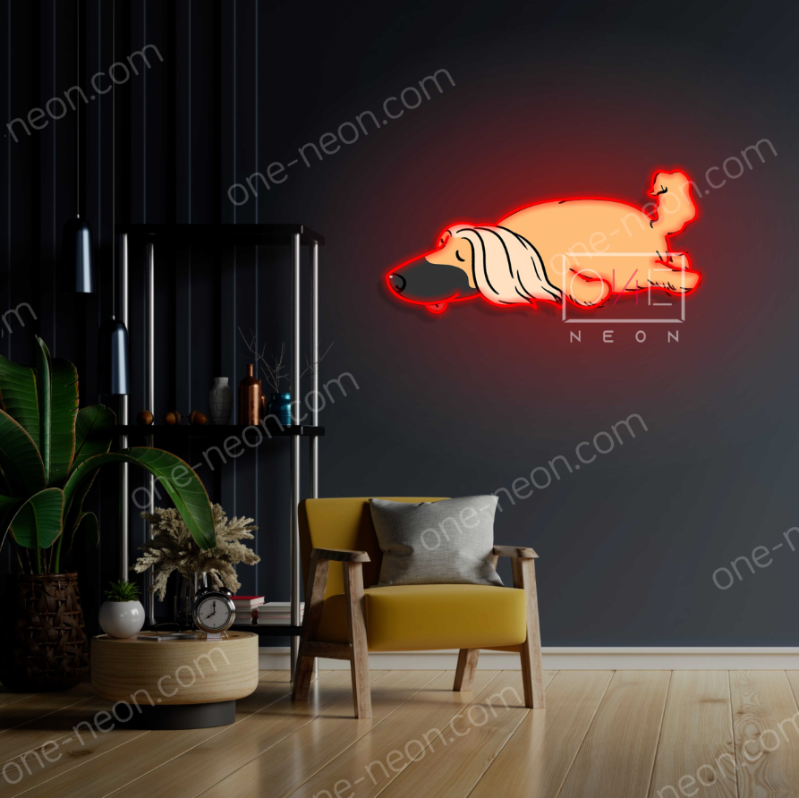 Afghan Hound Sleeping | LED Neon Sign