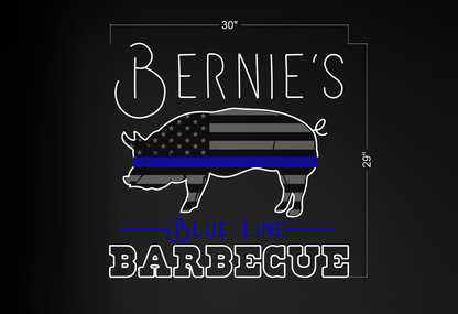 Bernie's Blue Line Barbecue | LED Neon Sign