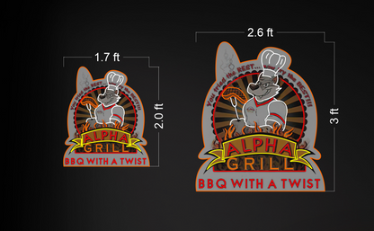 Alpha Grill BBQ With A Twist | LED Neon Sign