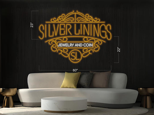 SILVER LININGS JEWELRY AND COIN (Outdoor) | LED Neon Sign