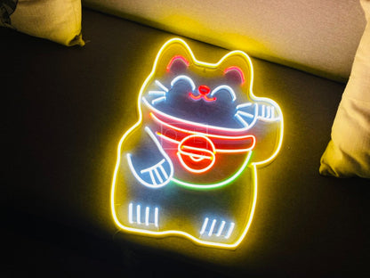 Lucky Cat | LED Neon Sign