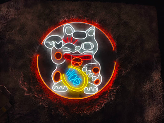 Lucky Cat | LED Neon Sign