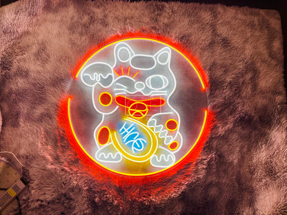 Lucky Cat | LED Neon Sign