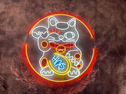 Lucky Cat | LED Neon Sign