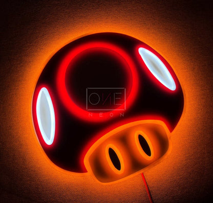 Mario 1-Up Mushroom | Edge Lit Acrylic Signs