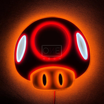 Mario 1-Up Mushroom | Edge Lit Acrylic Signs