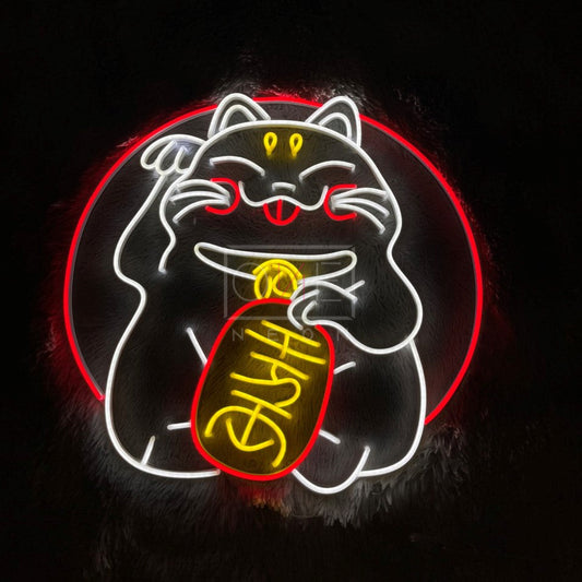 Lucky Cat Ver2 | LED Neon Sign