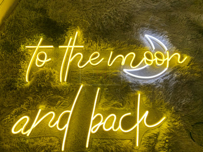 To The Moon And Back | LED Neon Sign