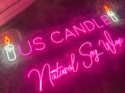 US CANDLE Natural Soy Wax| LED Neon Sign