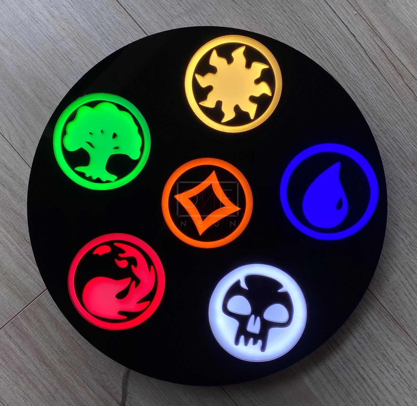 Magic The Gathering Mana symbols | Edge Lit Acrylic Signs