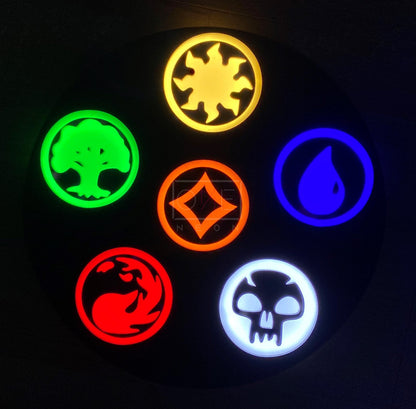 Magic The Gathering Mana symbols | Edge Lit Acrylic Signs