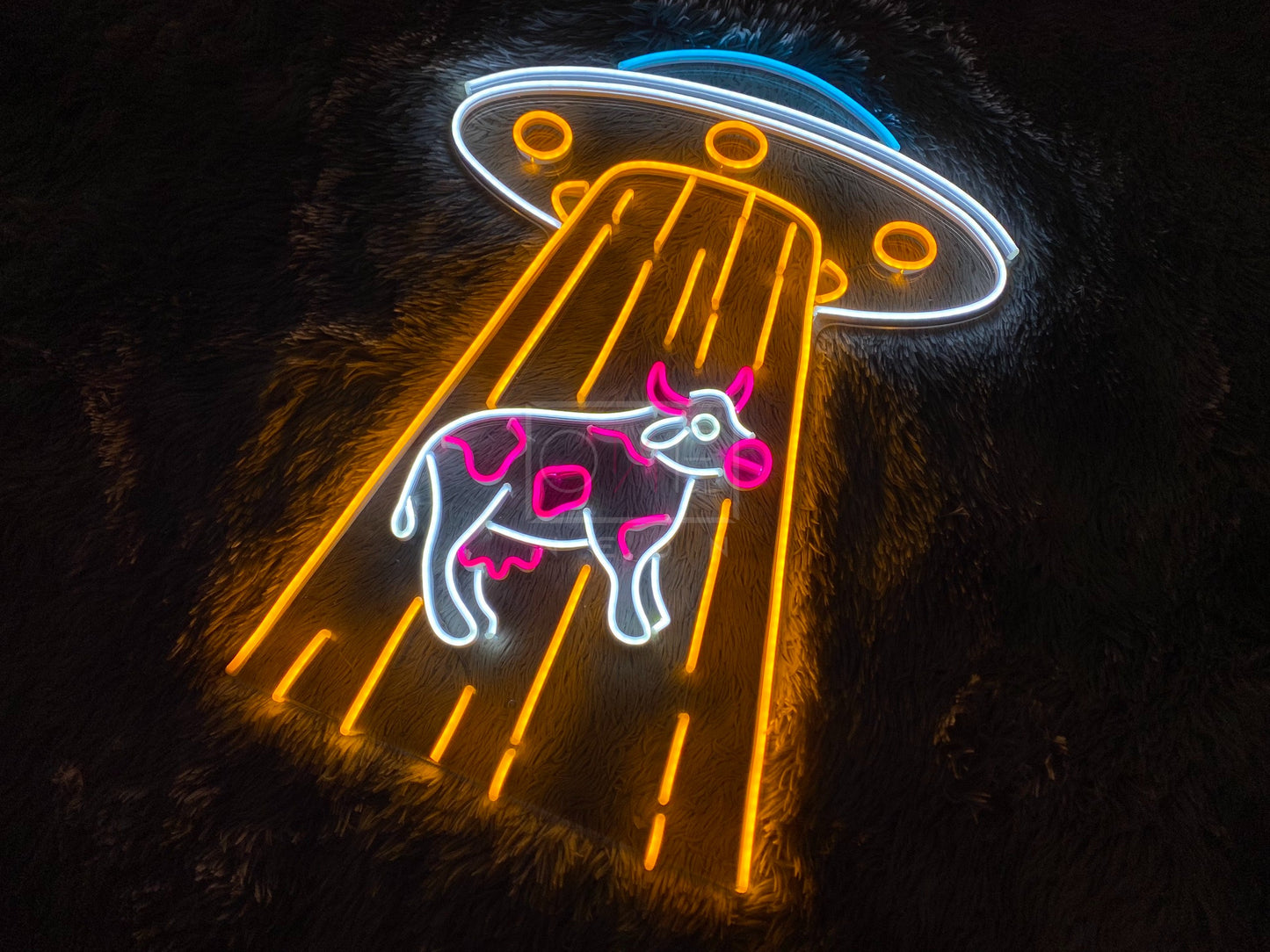 UFO Kidnapping Cow | LED Neon Sign