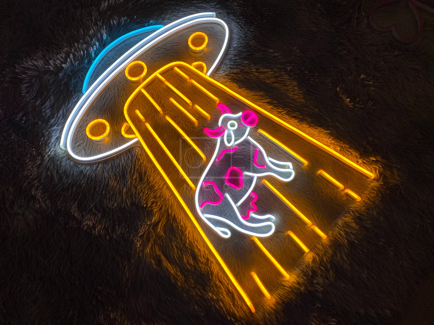 UFO Kidnapping Cow | LED Neon Sign